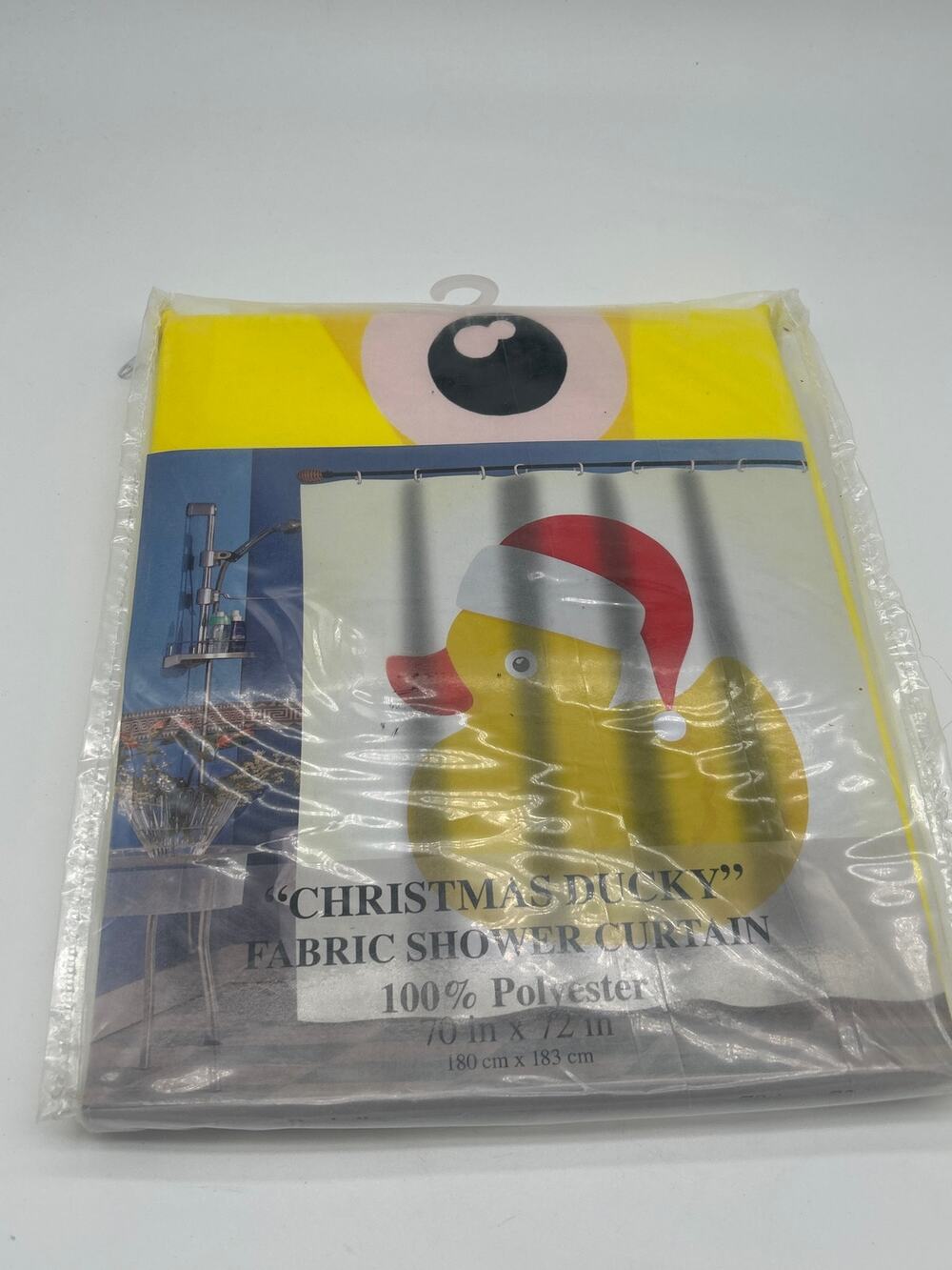 Christmas Ducky Shower Curtain 70x72 Santa Rubber Duck Holiday Bathroom NEW